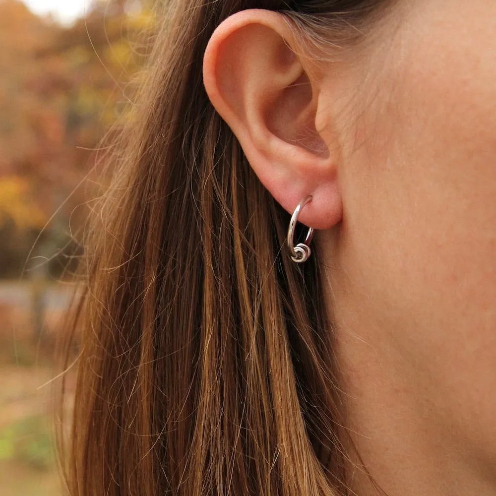 Silver Modern Hoop Earrings