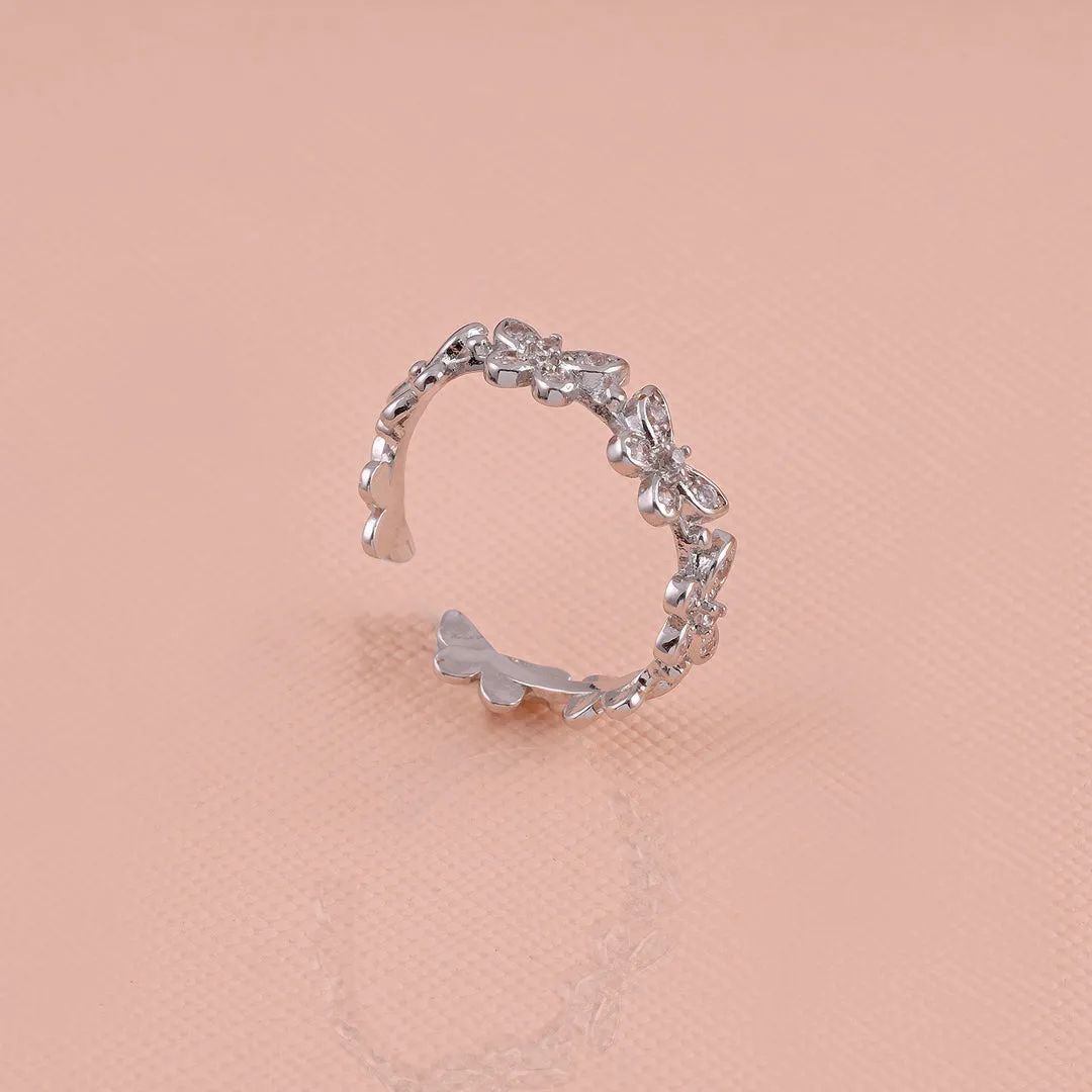 Silver Shine Butterfly Ring