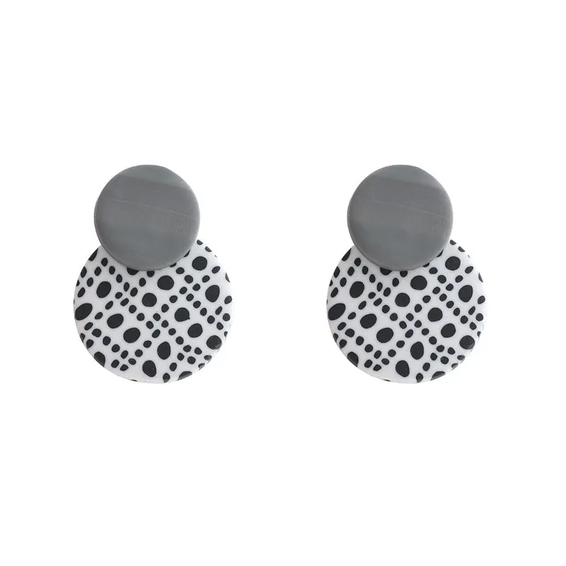 Sophisticated Polka Dots Black and White Statement Earring Collection