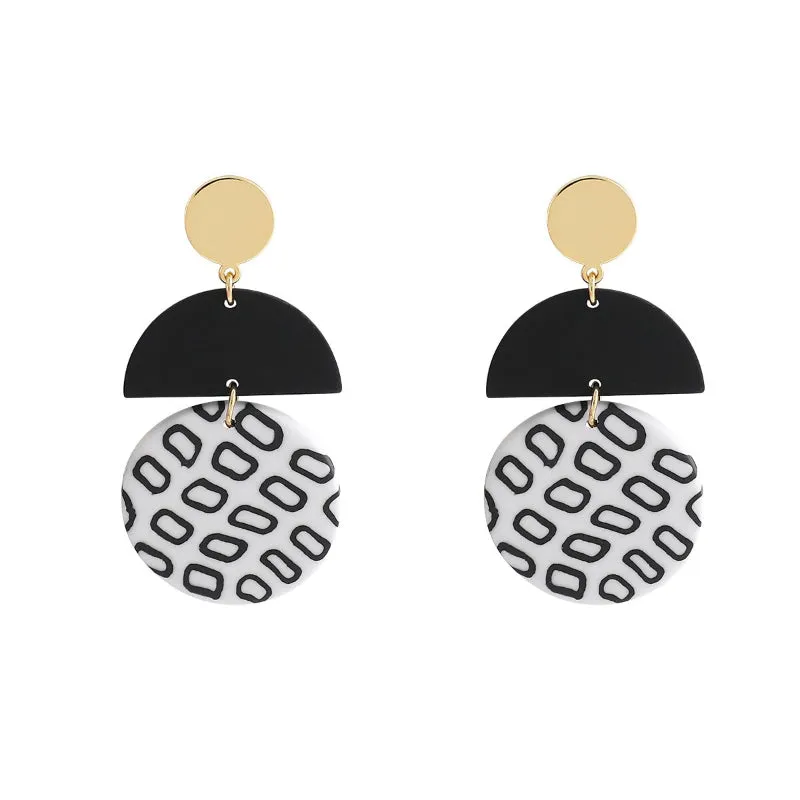 Sophisticated Polka Dots Black and White Statement Earring Collection