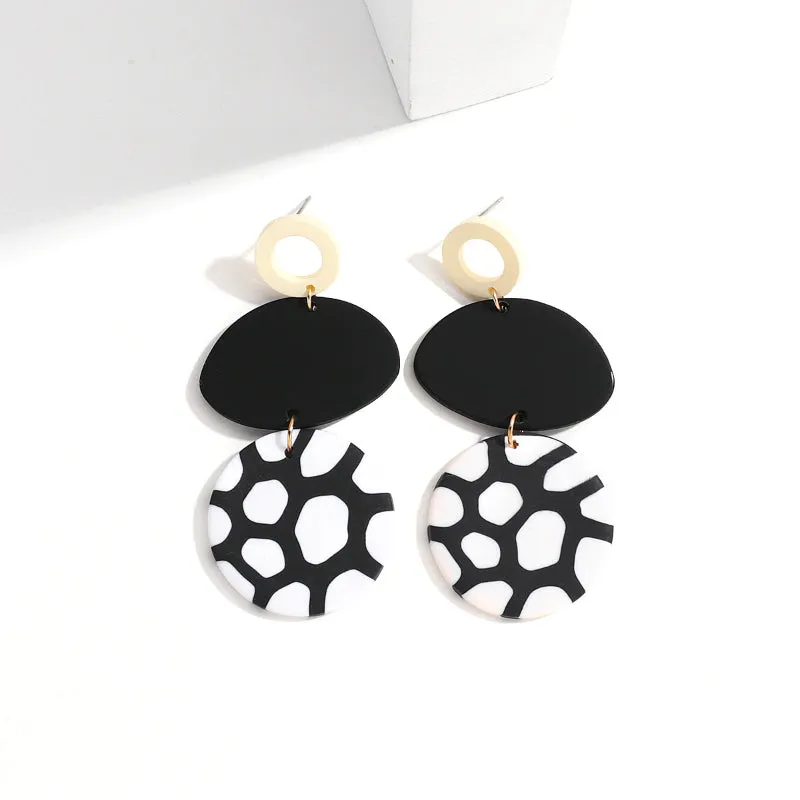 Sophisticated Polka Dots Black and White Statement Earring Collection