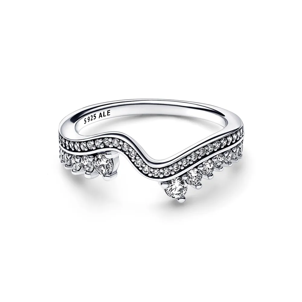 Sparkling Asymmetric Wave Ring