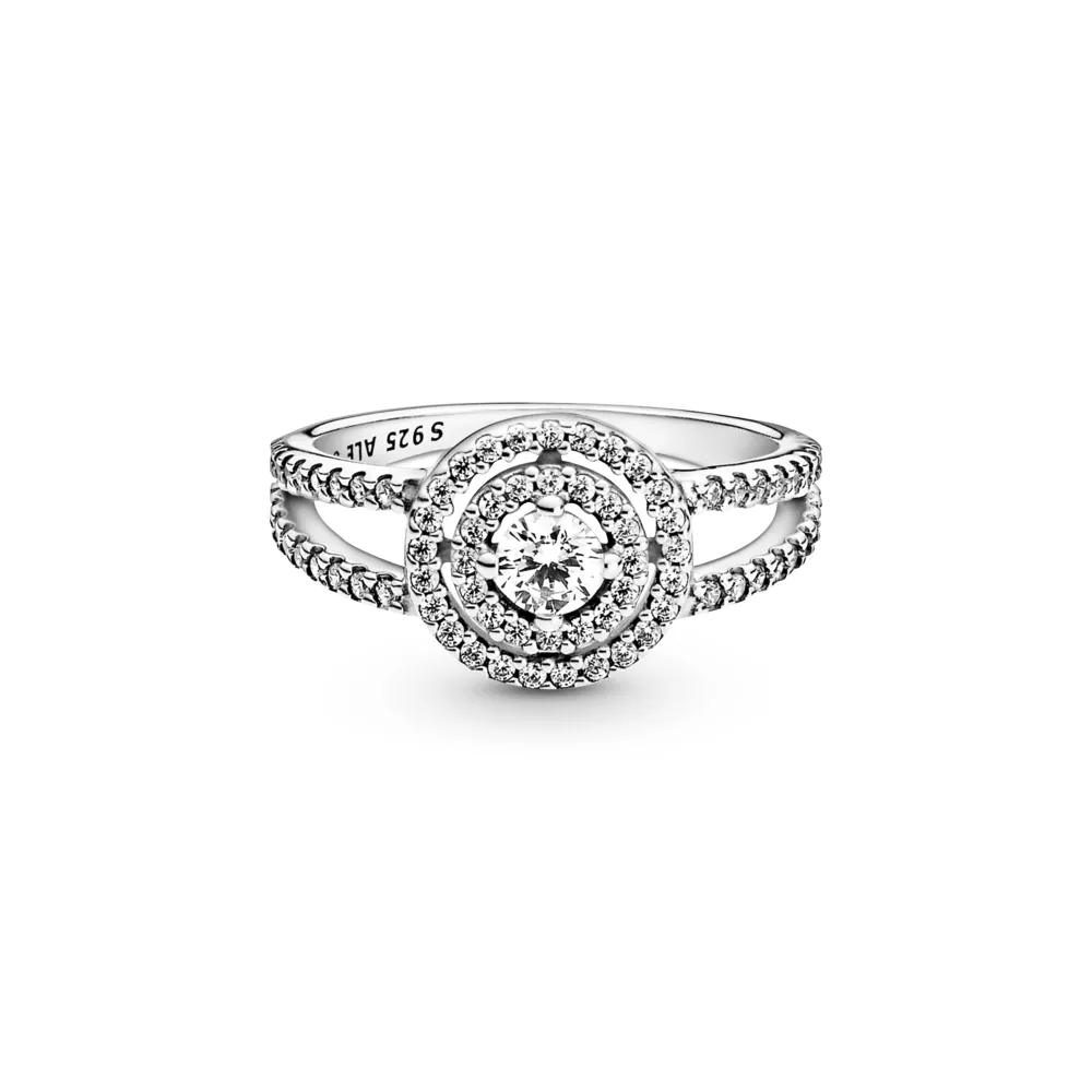 Sparkling Double Halo Ring