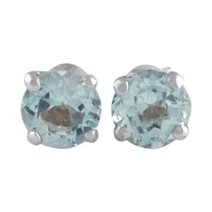 Starborn Faceted Blue Topaz Sterling Silver Post Earrings