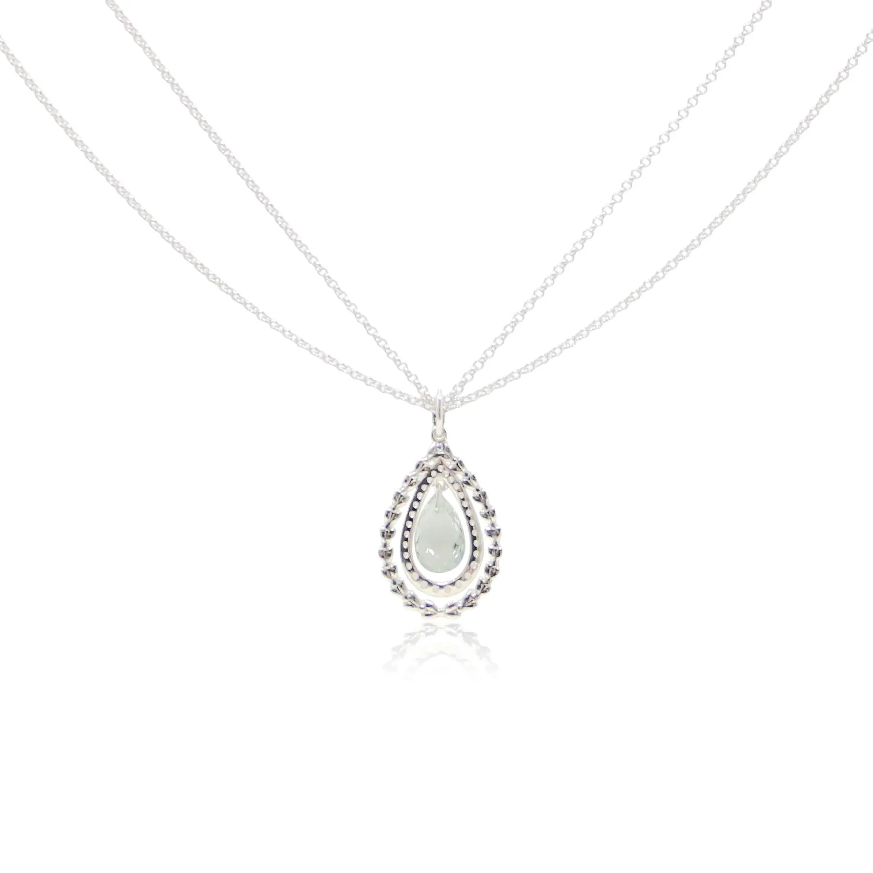 Sterling Silver Beaded Briolette Pendant