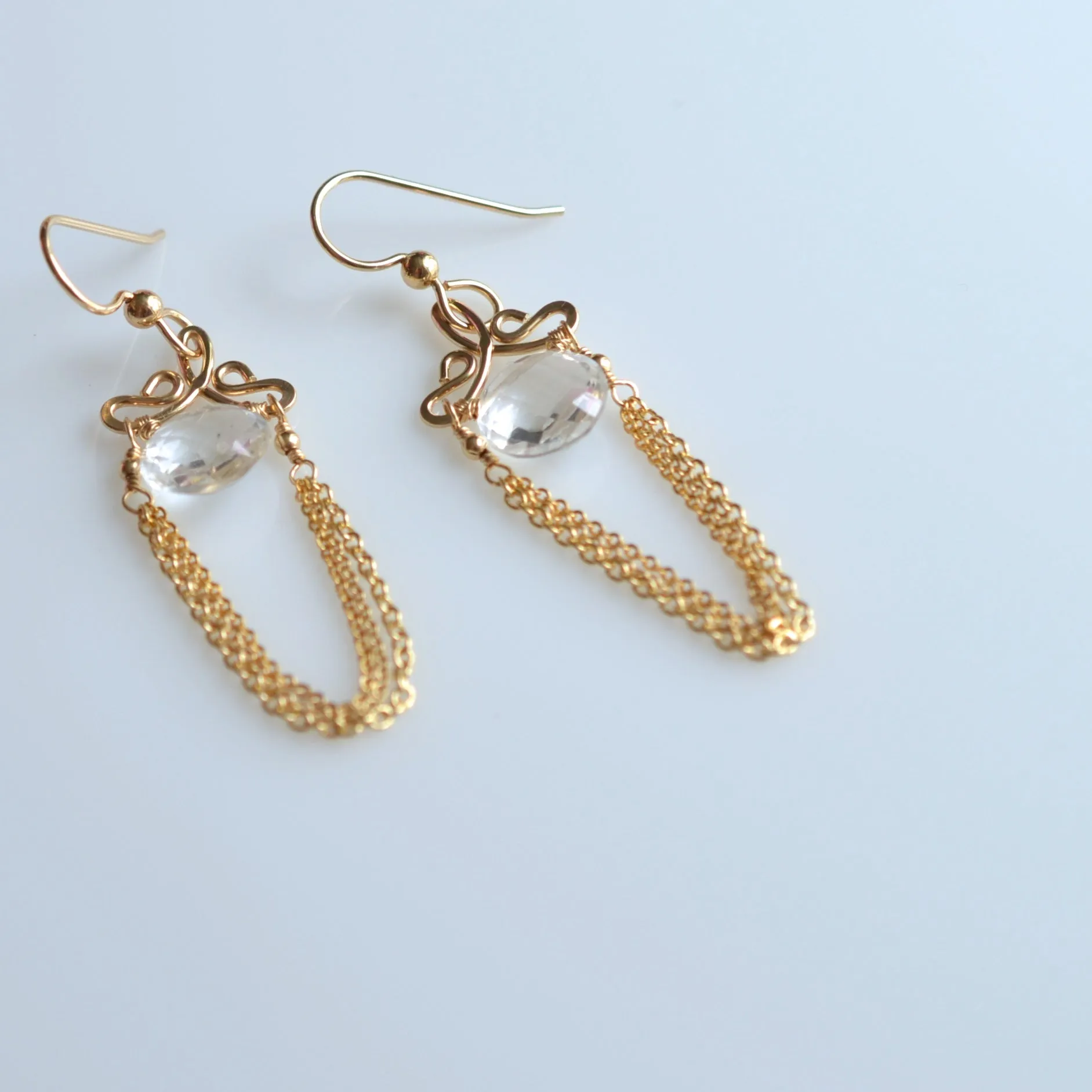 Talia - Crystal Quartz 14k Gold Filled Earrings