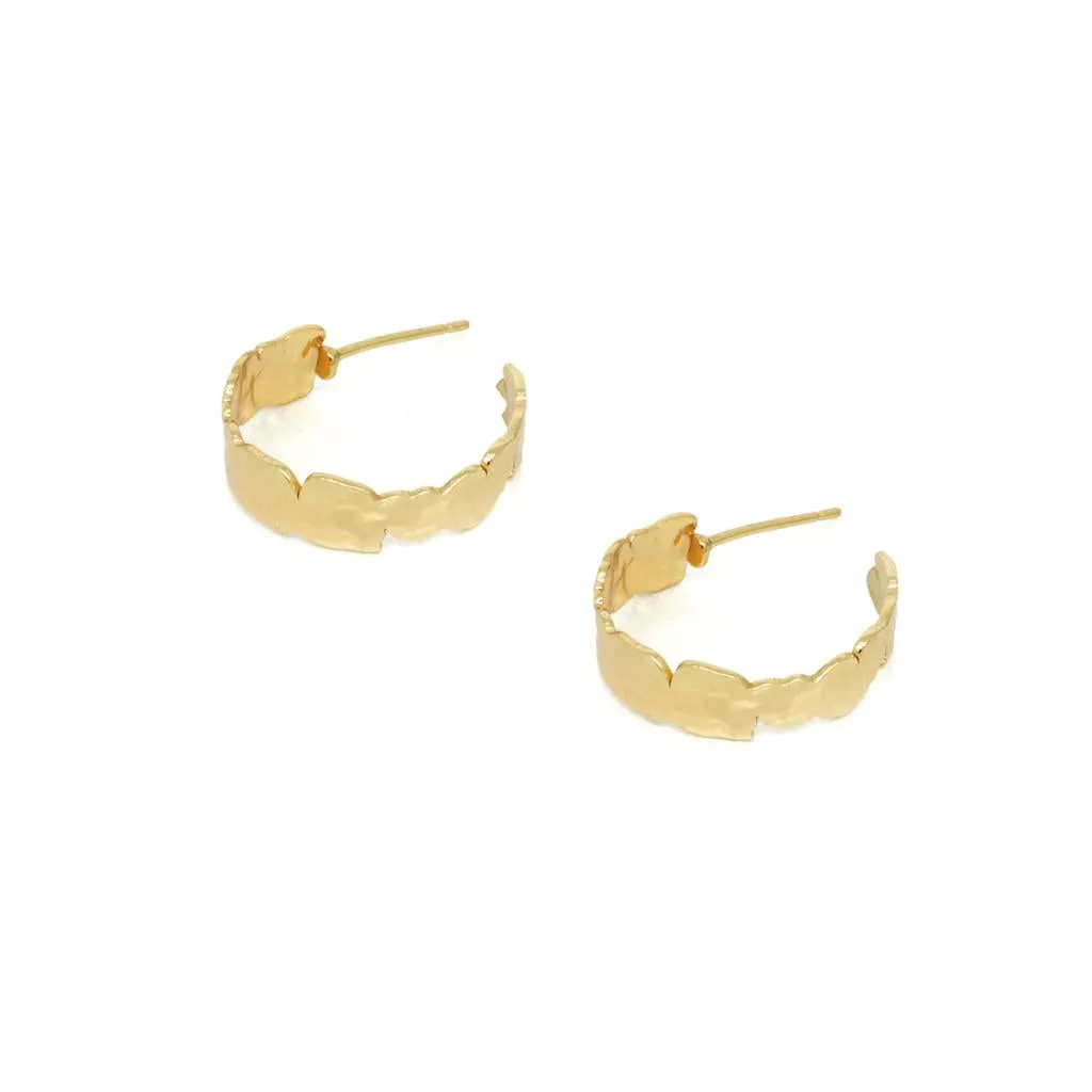 Textured Misshapen Hoops Gold