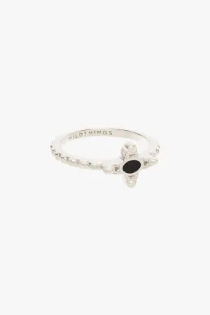 Timeless black ring silver