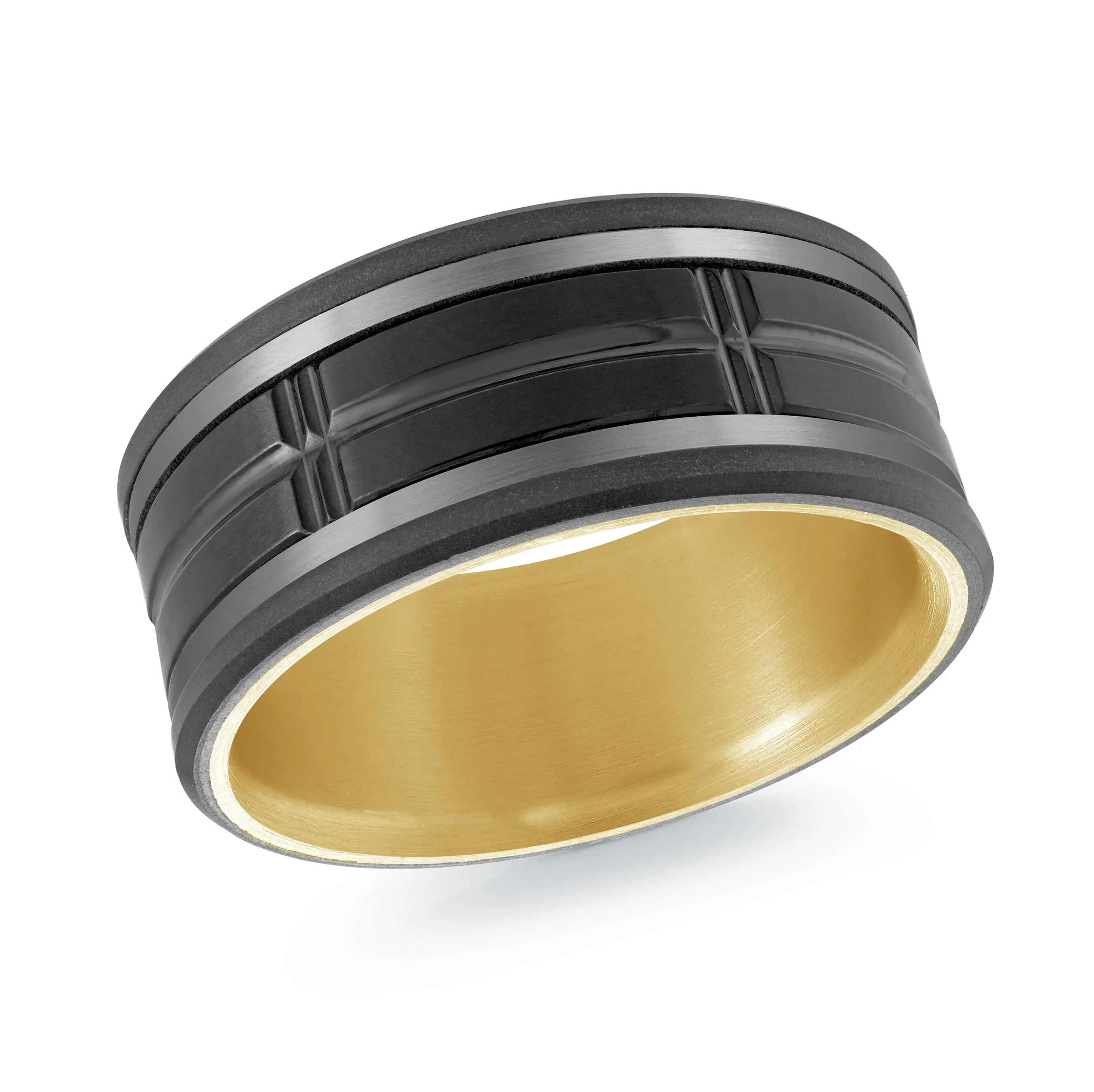 Titanium with 14K Yellow Gold Ring from the Titanium Collection by Malo - MRDTI-018-9AY