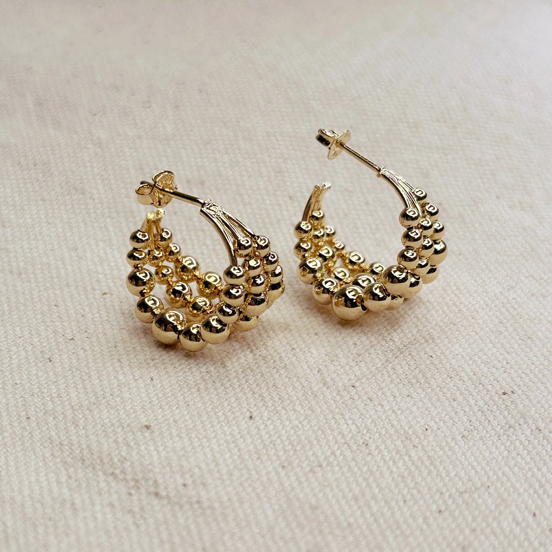 Triple Line Hoop Earring