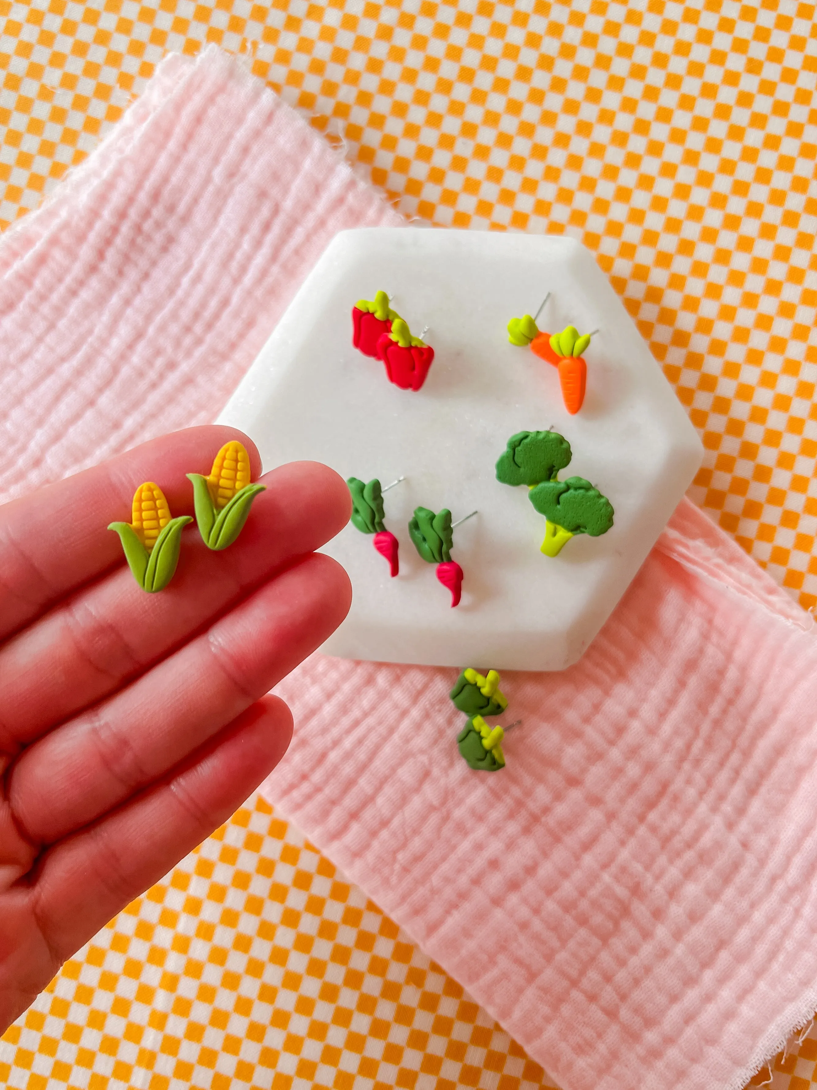 Veggie Studs | Clay Earrings