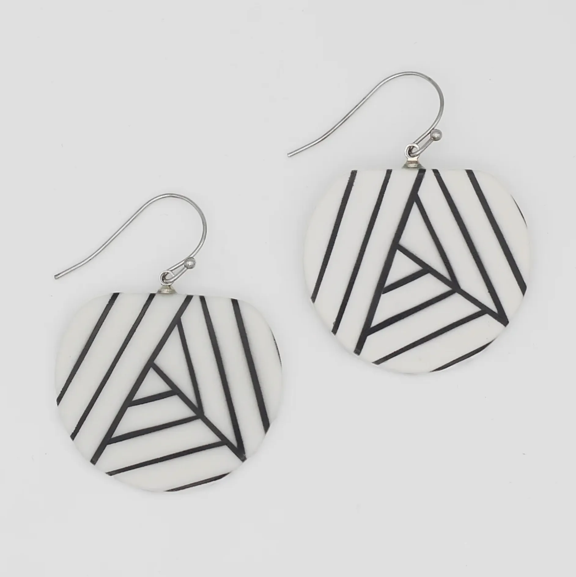 White and Black Palma Earrings