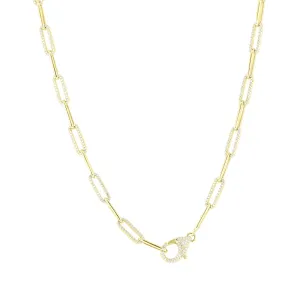 Yara Diamond Paper Clip Chain Necklace